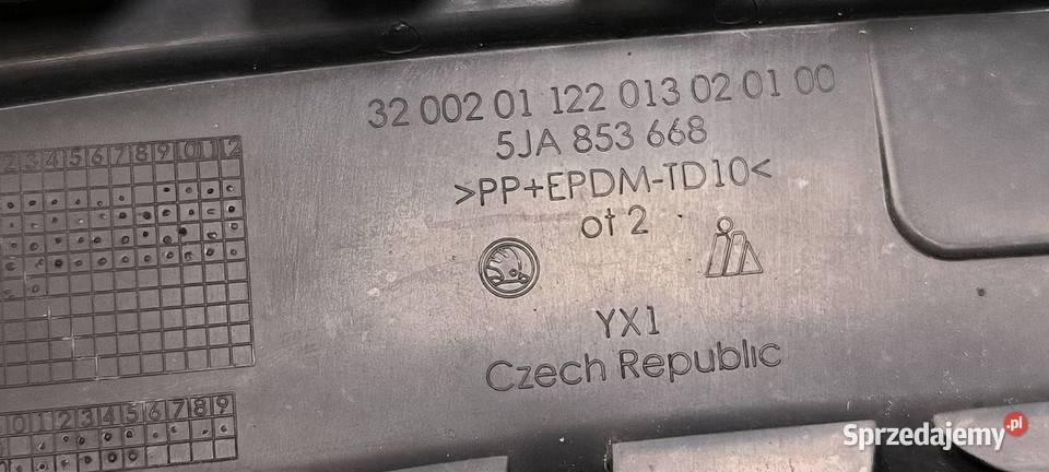 GRILL ATRAPA SKODA RAPID 5JA853668 osobowe kujawsko-pomorskie Lipno