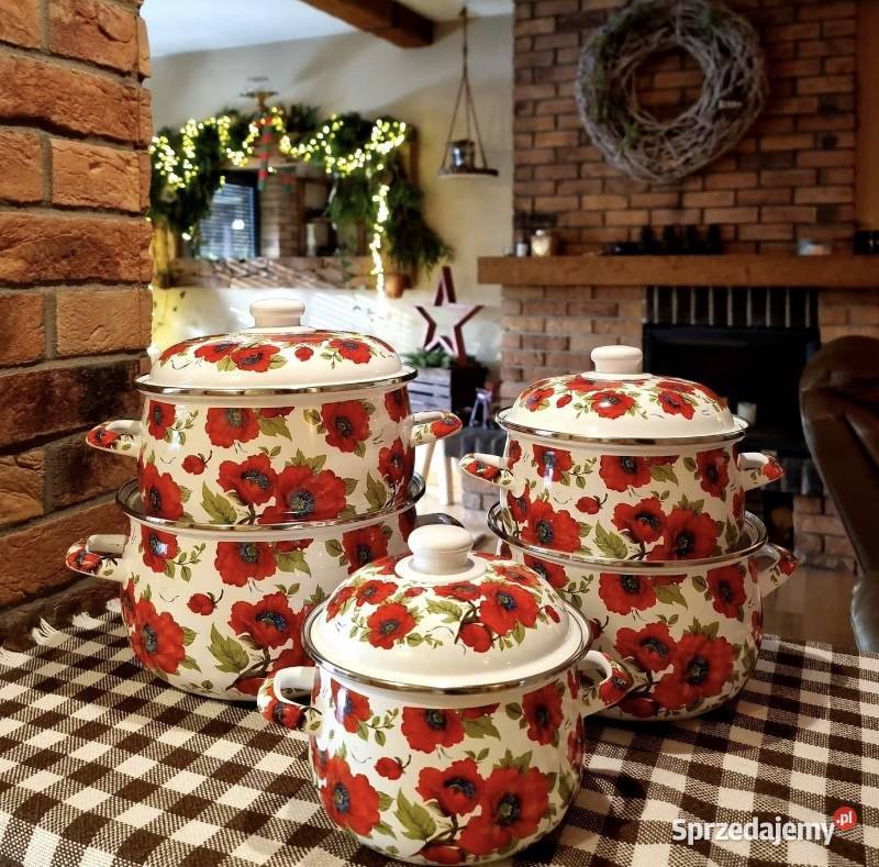 219 Garnki emaliowane duże makin Zabrze