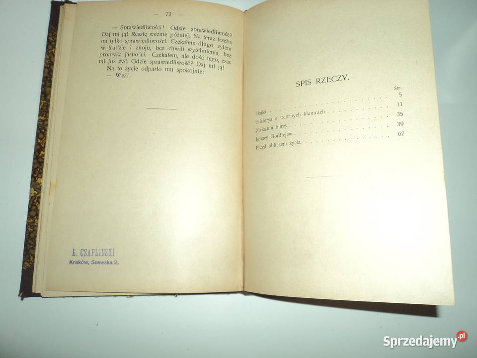 Ignacy Gordiejew Bajka z 1902 roku Nowy Sącz