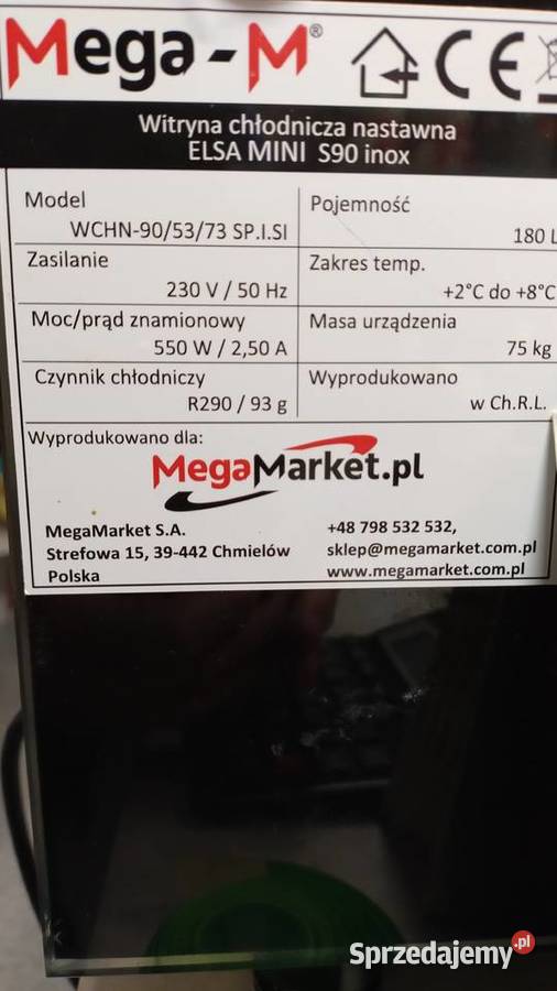 Witryna chłodnicza cukiernicza i regał na Warszawa