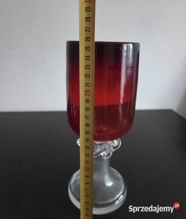 Kielich puchar szkło vintage PRL Poznań