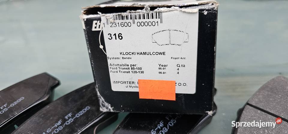 Klocki hamulcowe przód ford transit 1985 1991 Zbąszyń
