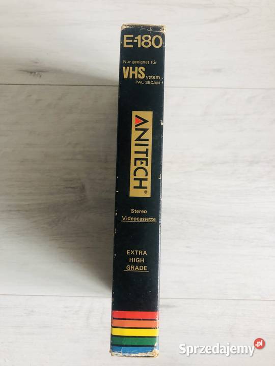 Kaseta magnetofonowa VHS ANITECH 180 min PRL Łódź