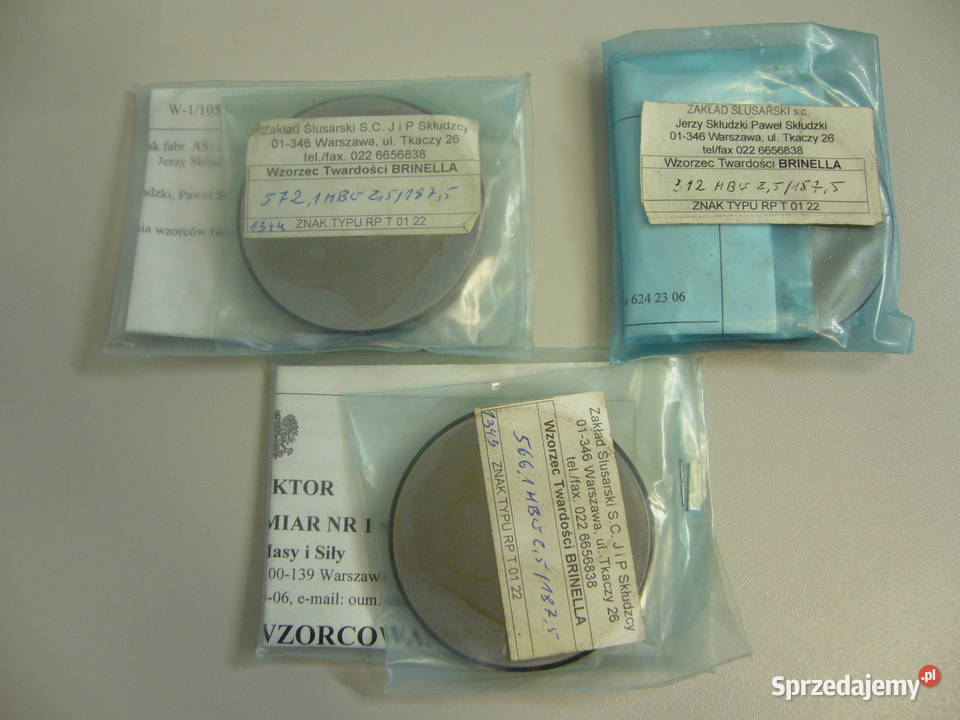 Wzorzec twardości Brinell HB 251875 Warszawa sprzedam