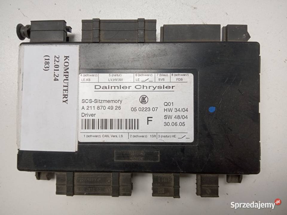 MODUŁ FOTELA PRAWY A2118704926 MERCEDES W251 RKL osobowe Nowy Tomyśl