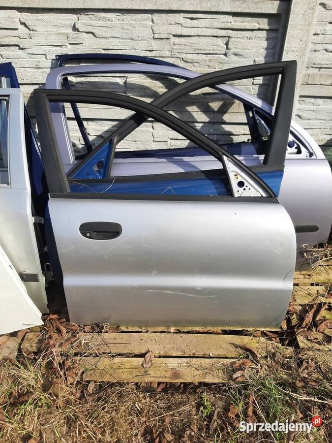 Lanos prawe przednie prawy przód drzwi srebrne łódzkie