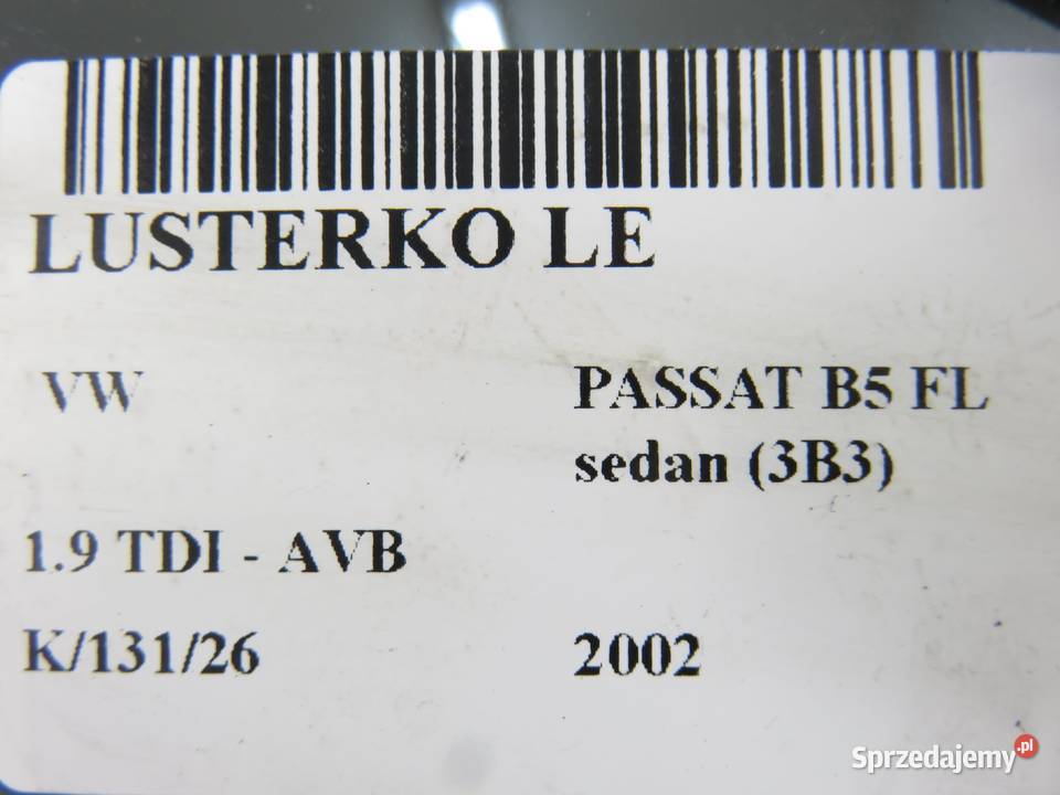 LUSTERKO LEWE VW PASSAT B5 FL 5 PIN małopolskie sprzedam