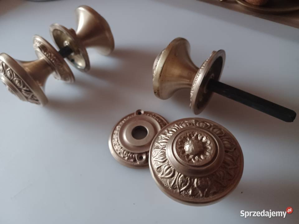 Klamki gałki mosiężne obrotowe Poznań sprzedam