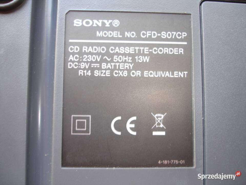 Radiomagnetofon SONY CFDS07CP Zielona Góra sprzedam