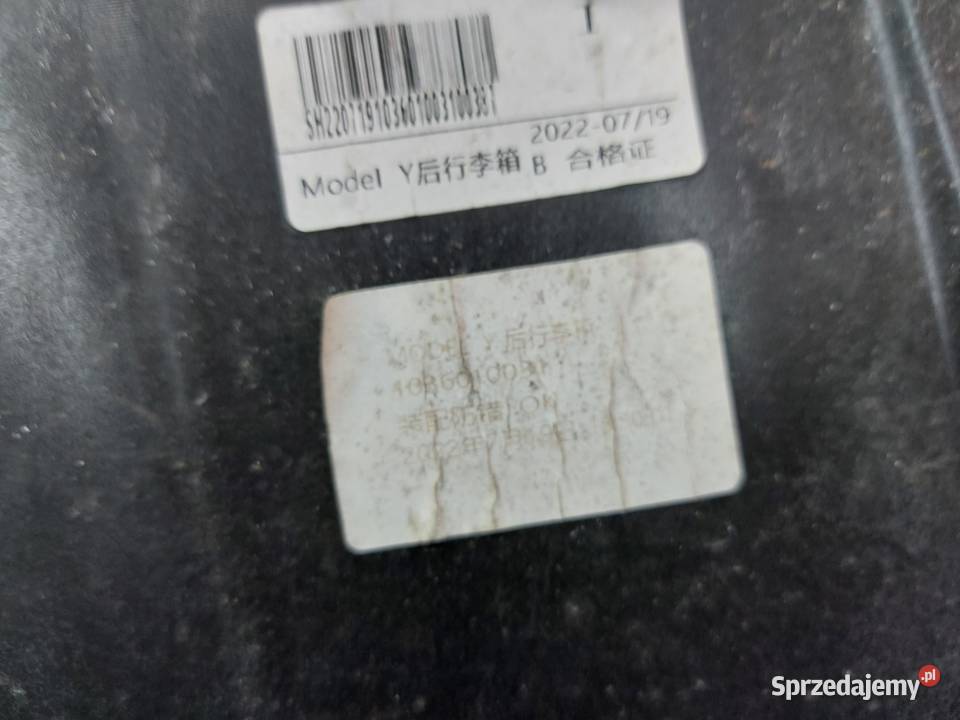 TESLA MODEL Y 2022r SCHOWEK WYKŁADZINA BAGAŹNIKA dolnośląskie