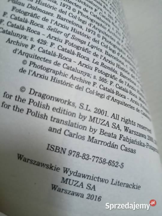 Cień wiatru Zafon books Księgarnia Praga Rok wydania 2002 mazowieckie Warszawa