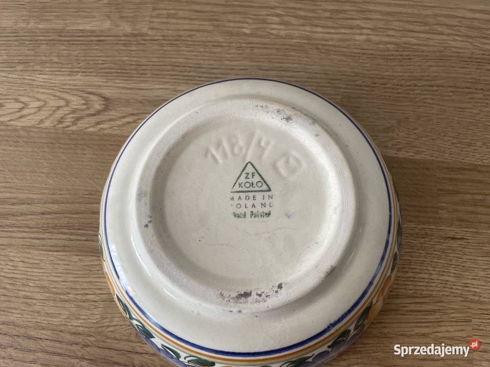 Koło fajansowa miska Porcelana i szkło Porcelana i szkło pomorskie Pruszcz Gdański