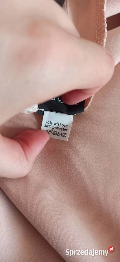 Nowa sukienka jasny pudrowy róż rozmiar L Bella brązowy/beżowy Moda i Styl Brzechów