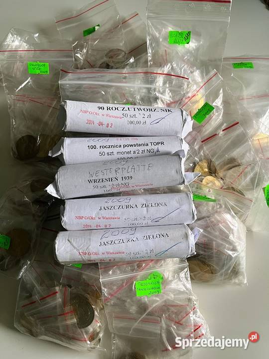 Worki mennicze NBP rulony bankowe 2 złote Numizmatyka dolnośląskie Kudowa-Zdrój