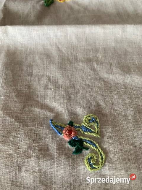 Haft rękodzieło kwiaty kolorowe inicjał A hand Częstochowa