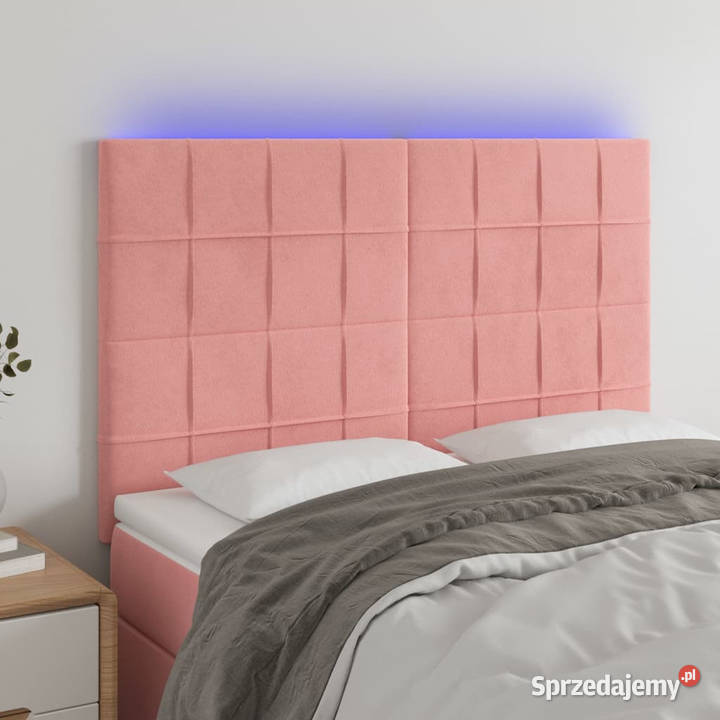 Zagłówek do łóżka z LED różowy 144x5x118128 Warszawa