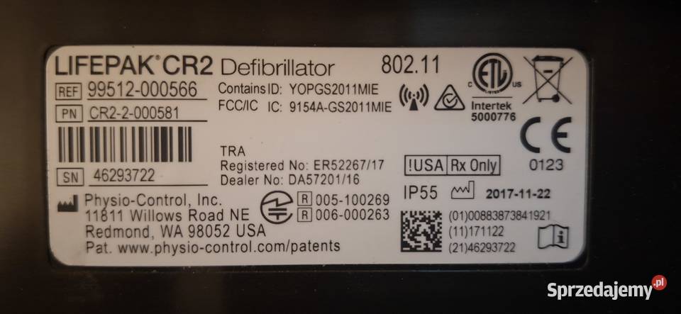 Defibrylator LIFEPAK CR2 Czytaj opis Sprzęt medyczny lubuskie Zielona Góra