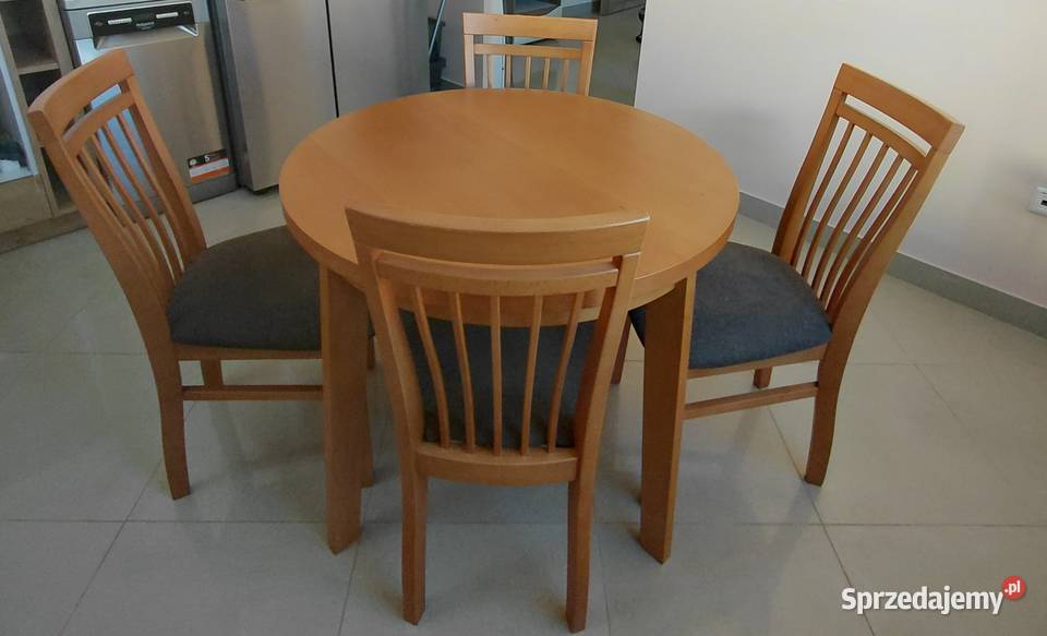 Stół drewniany z 4 krzesłami mazowieckie Janki