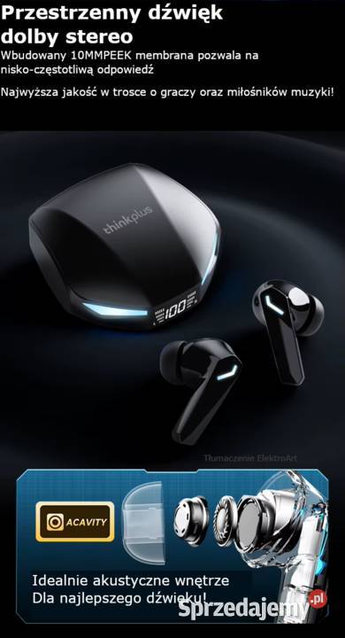 Wodoodporne bezprzewodowe słuchawki XT53 do gier Rybnik