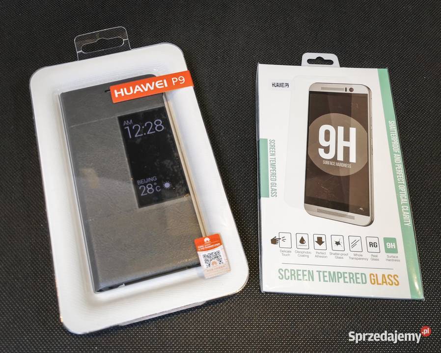 Huawei P9 oryginalny Smart Cover / Szkło hartowane