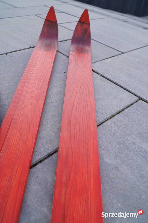 Stare narty jesionowe 195 kijki podkarpackie Pruchnik sprzedam