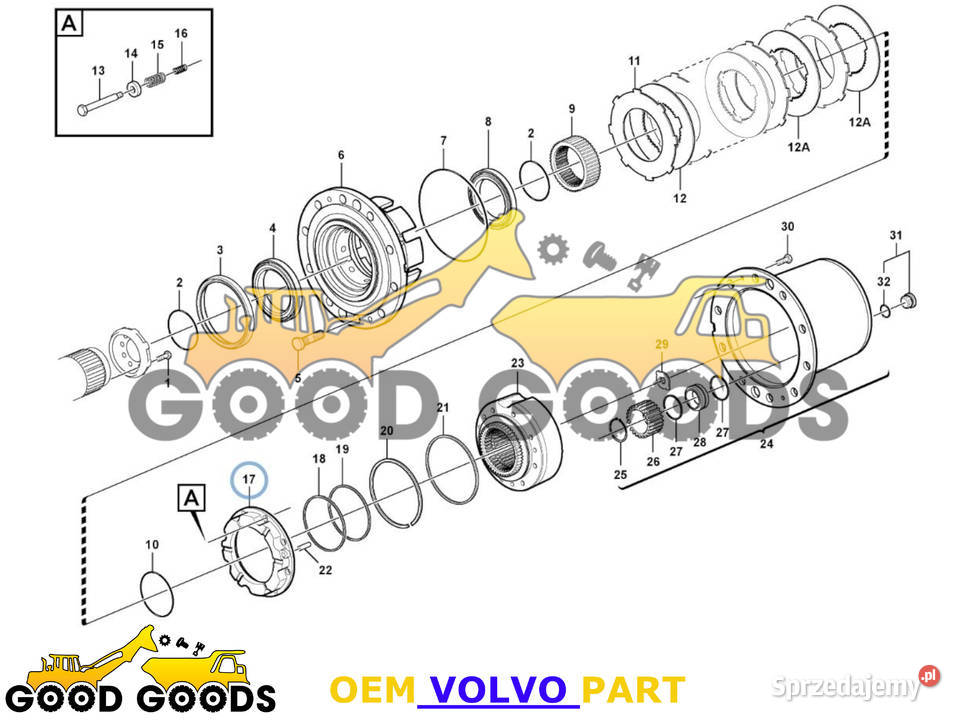 VOLVO TŁOK EW140C EW140D EW140E 14560271 Części do maszyn budowlanych