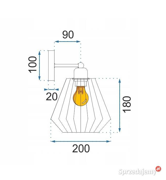 KINKIET LAMPA ścienna LOFT EDISON Diament Czarna