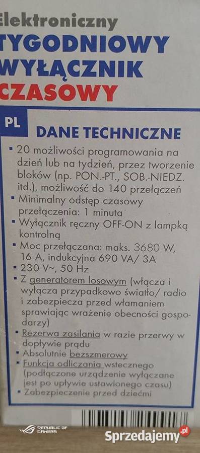 Czasomierz programator czasowy cyfrowy Bytom