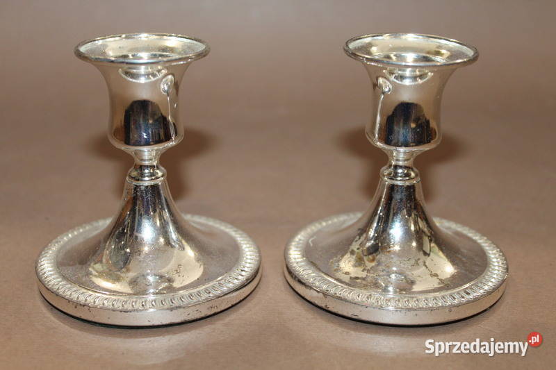 Para angielskich metalowych świeczników 888 Szczecin