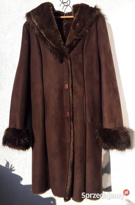 Kożuch z kołnierzem szalowym i kapturem rM Bez wzoru mazowieckie Warszawa