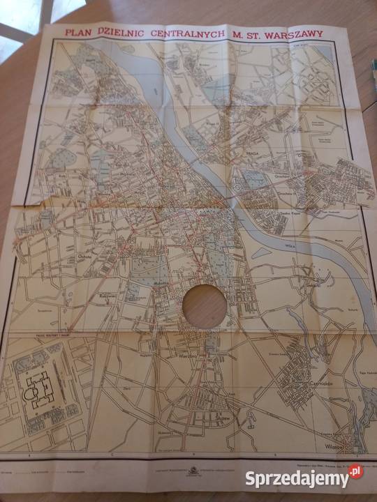 Mapa Warszawy informator komunikacyjny spis ulic Piastów