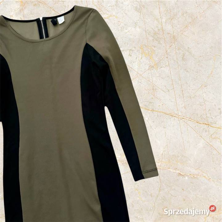 Sukienka khaki czarna HM XS