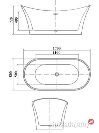 Wanna wolnostojąca AWT BA107 biała 170 wielkopolskie