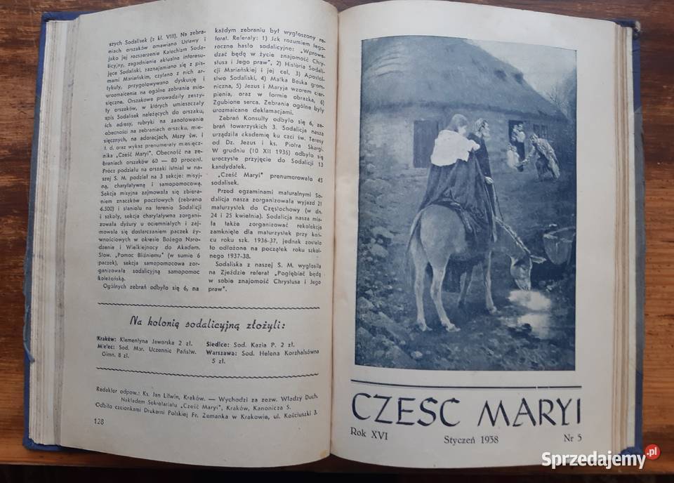 Cześć Maryi Rocznik Solidacyj Mariańskich 193738 Poznań