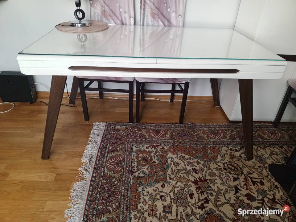 piękny lakierowany rozkładany stół black red Warszawa