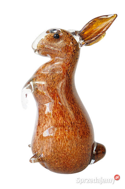 Szklany królik zając figura szklana Murano style Gizałki sprzedam