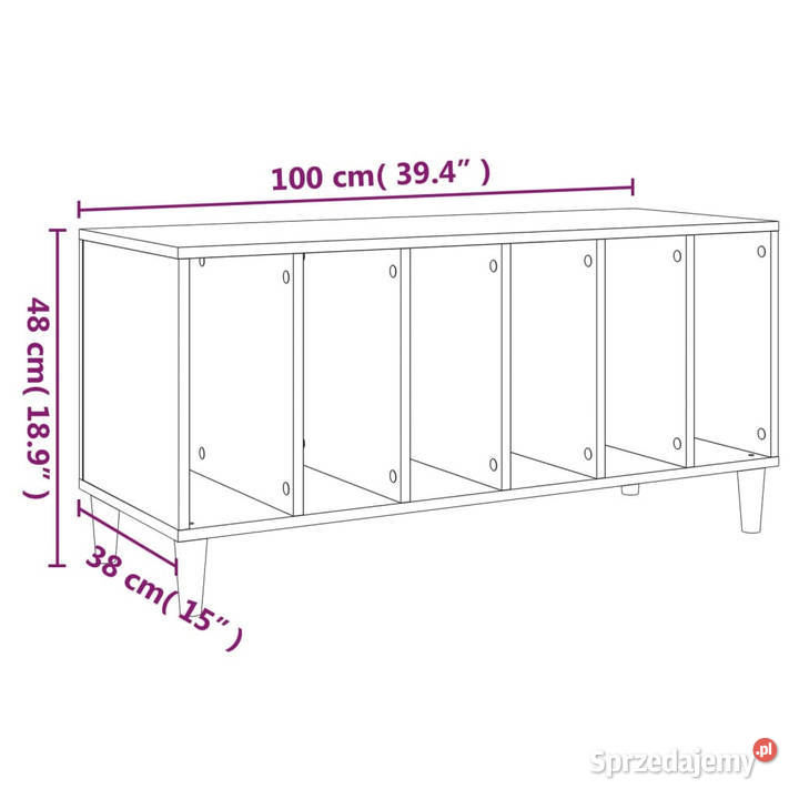 Szafka na płyty szarość betonu 100x38x48 Warszawa
