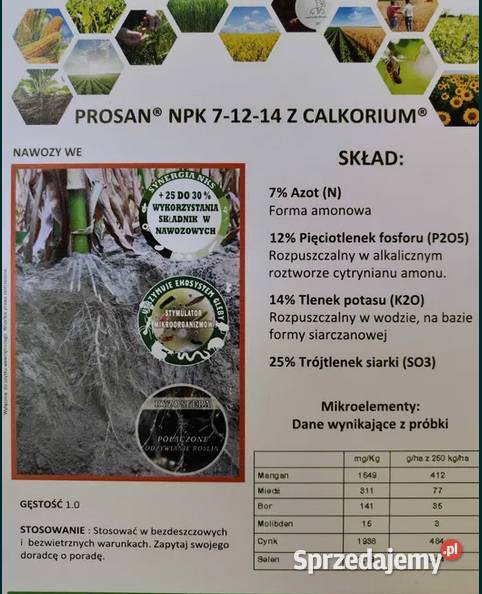 Nawóz PROSAN NPK 71214 nawóz bezchlorkowy melasa Kuchnia