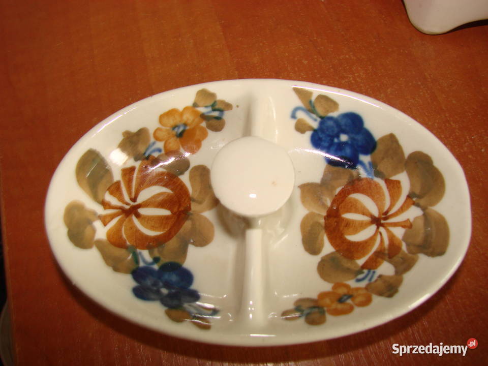 Włocławek fajansowa miseczka na przyprawy PRL pomorskie Pruszcz Gdański