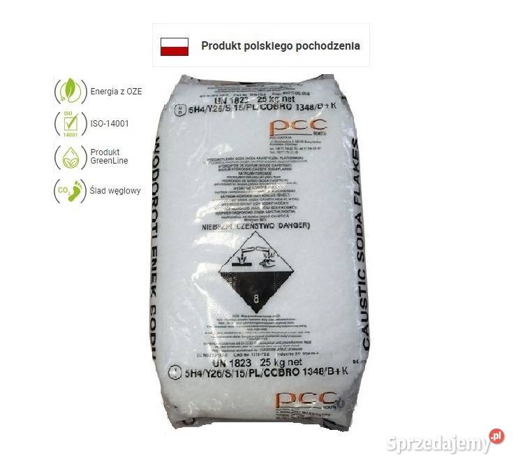 Soda Kaustyczna 25 wodorotlenek sodu NaOH 98 Brzeg Dolny