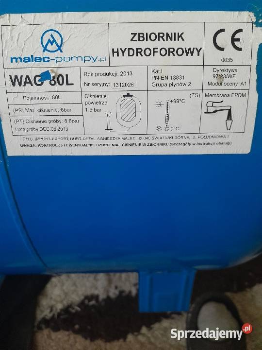 Zbiornik hydroforowy 80L Dąbrowa Górnicza