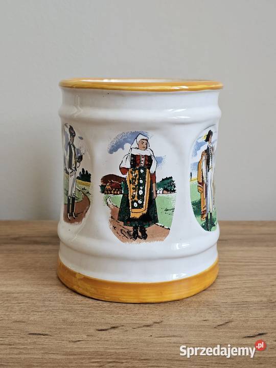 ceramiczny Kufel na piwo Węgry stroje ludowe Krosno