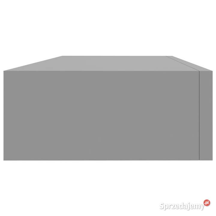 Półka ścienna z szufladą szara 60 x 235 x 10 MDF Warszawa