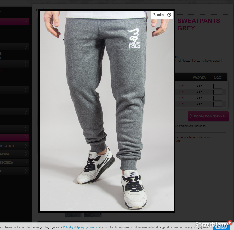 GRUBE LOLO SWEATPANTS SMALL LOGO GREY Łańcut