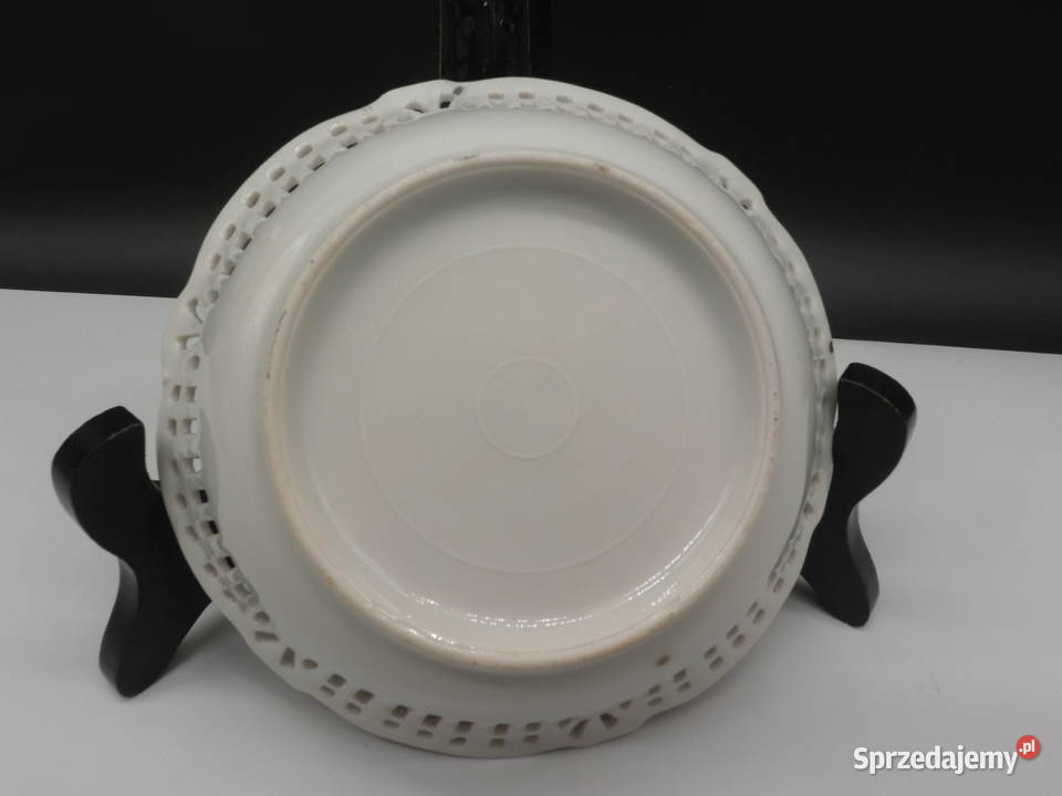 Stara misa ażurowa porcelana ręcznie malowana Raszków