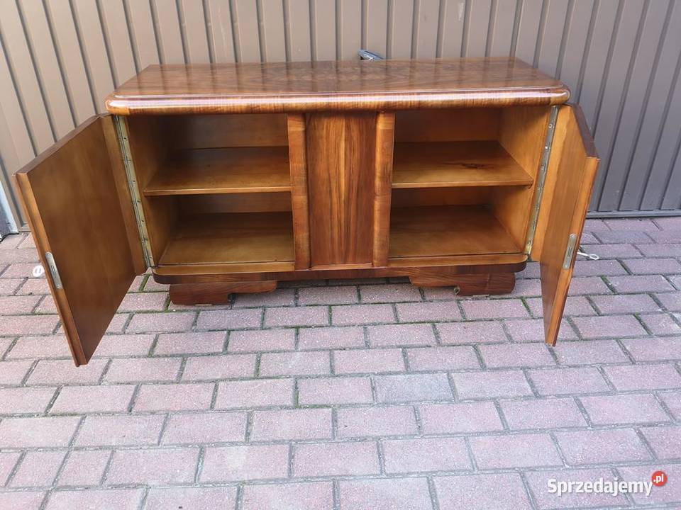 Komoda ARTDECO RTV Niska Orzech Zgrabna Stara Swarzędz