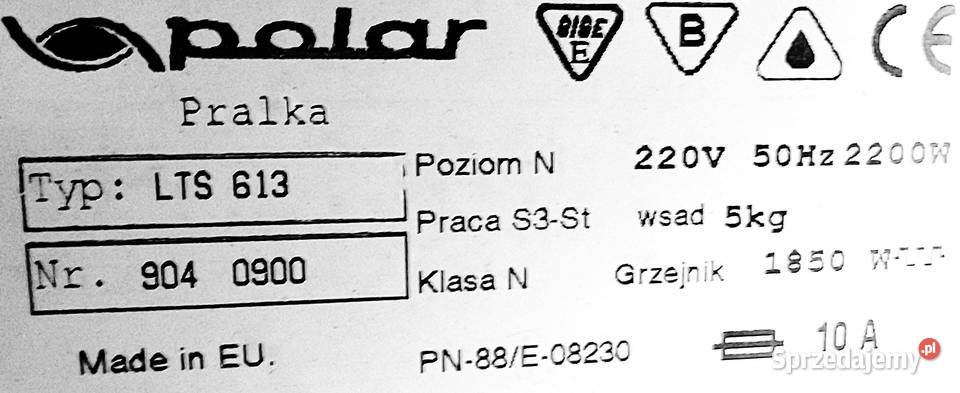 Pralka POLAR LTS 613 automat pralka automatyczna 40cm Pralki i suszarki kujawsko-pomorskie Bydgoszcz