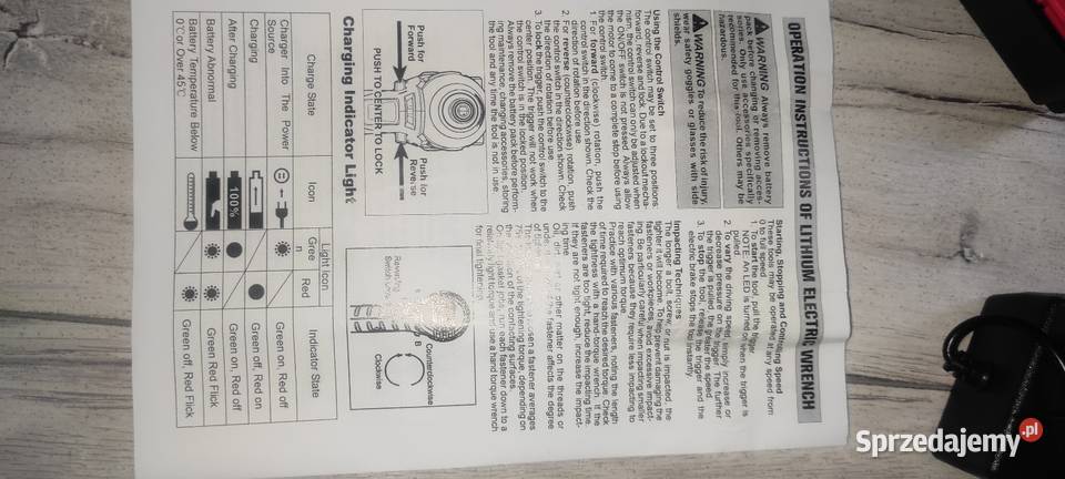 Klucz udarowy do kół elektryczny akumulatorowy Krotoszyn