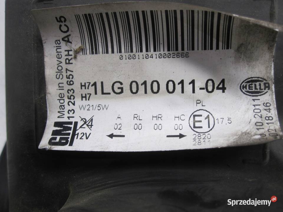 ASTRA J 12r lampa prawa przód 13253657 ANGLIK Kielce