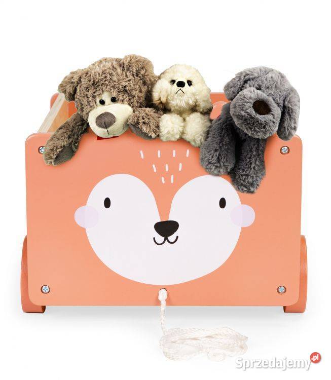 Drewniany wózek na sznurku pojemnik klocki Bielsk Podlaski